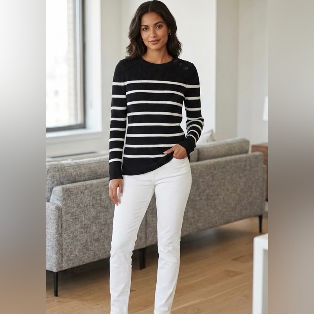 Banana Republic Black Stripe Sweater